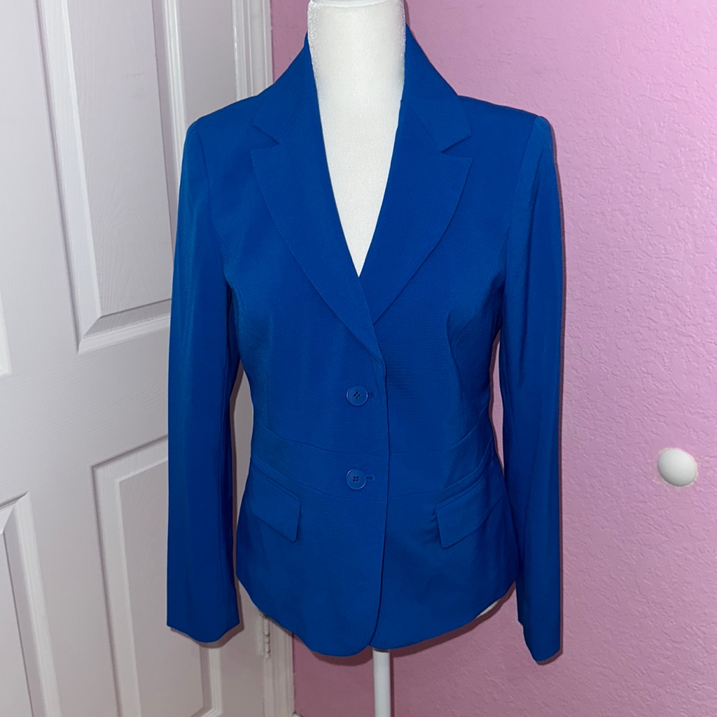 New York And Company Blue Button Blazer